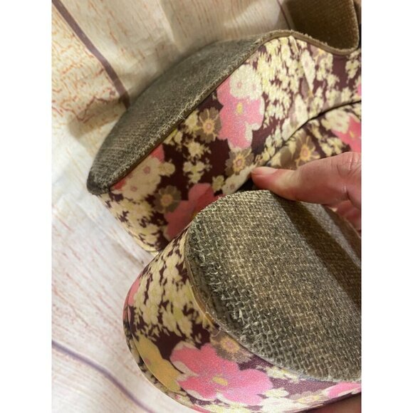 Free People Women's Ditsy Floral Slingback Bohemian Wedges - 40 (US 9) - Picture 2 of 14